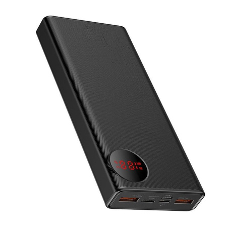 Baseus Power Bank 20000mAh / 45W z wyświetlaczem 2 x USB + QC 3.0 + PD czarny